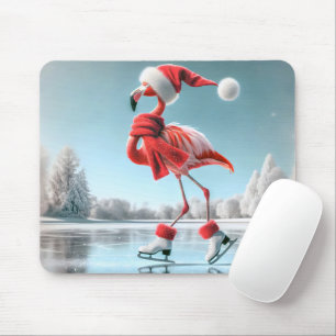 Kerst Flamingo schaatsen Muismat