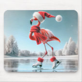 Kerst Flamingo schaatsen Muismat (Voorkant)