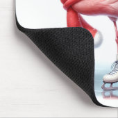 Kerst Flamingo schaatsen Muismat (Hoek)