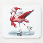 Kerst Flamingo schaatsen Muismat (Voorkant)