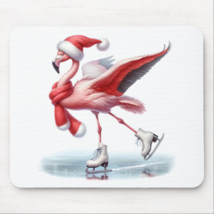 Kerst Flamingo schaatsen Muismat