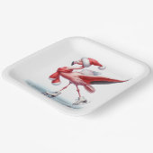 Kerst Flamingo schaatsen Papieren Bordje (Gebogen)