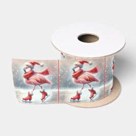 Kerst Flamingo schaatsen Satijnen Lint