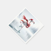 Kerst Flamingo schaatsen Servet (Hoek)
