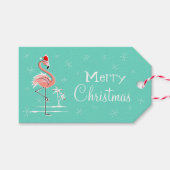 Kerst Flamingo side cadeau labels Cadeaulabel (Voorkant (Horizontaal))
