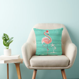 Kerst Flamingo Stripe gooi kussen