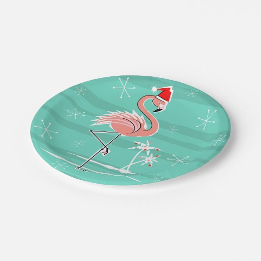 Kerst Flamingo Stripe papier bord (Gekanteld)