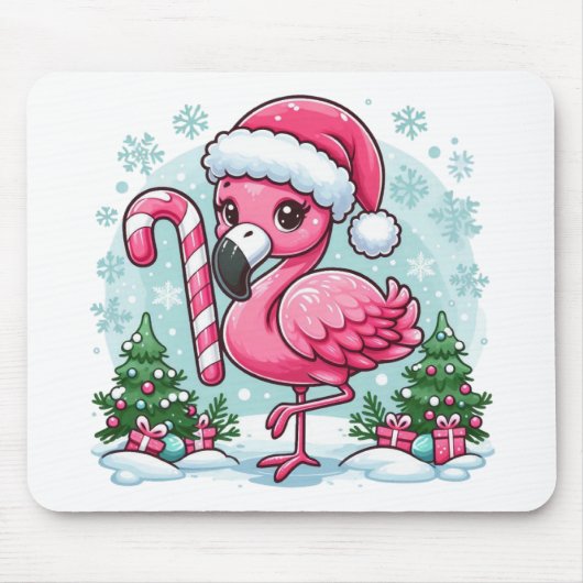 Kerst Flamingo Sublimatie Clipart Muismat (Voorkant)