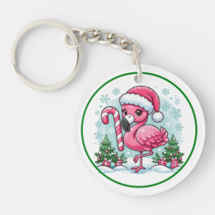 Kerst Flamingo Sublimatie Clipart Sleutelhanger