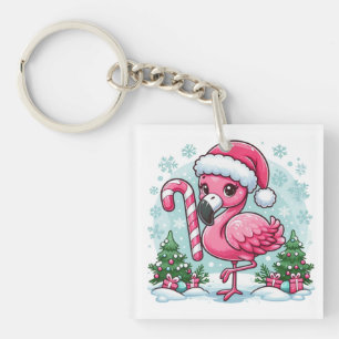 Kerst Flamingo Sublimatie Clipart Sleutelhanger
