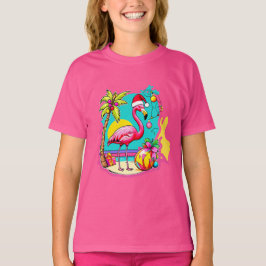 Kerst Flamingo T-shirt voor feestelijk plezier Dra