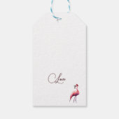 Kerst Flamingo Tropical Lights Cadeaulabel (Achterkant)