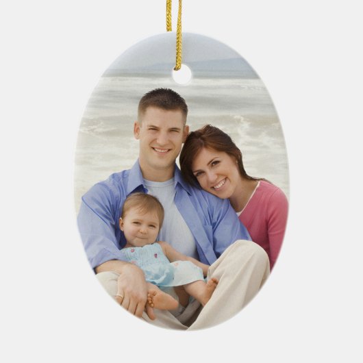 Kerst Flamingo Tropisch strand Keramisch Ornament (Achterkant)