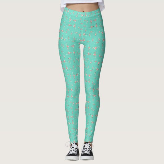 Kerst Flamingo Twist leggings (Voorkant)