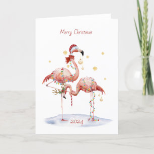 Kerst Flamingo Vakantie Kaart