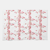 Kerst flamingo's keukenhanddoek (Horizontaal)