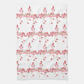 Kerst flamingo's keukenhanddoek (Verticaal)
