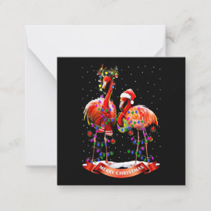 Kerst Flamingo's Klassiek Notitiekaartje