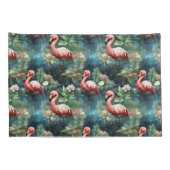 Kerst Flamingo's met maretak Kussensloop (Achterkant-Rechts)