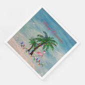 Kerst flamingo's party servetten (Hoek)