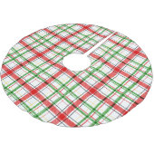 Kerst Flanel Plaid Schotse Ruit Design - Wit  Kerstboom Rok (Gekanteld)