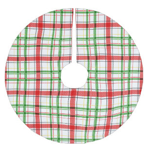 Kerst Flanel Plaid Schotse Ruit Design - Wit Kerstboom Rok