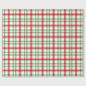 Kerst Flanel Plaid Tartan Design - Wit Cadeaupapier (Vlak)