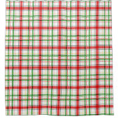 Kerst Flanel Plaid Tartan Design - Wit Douchegordijn (Voorkant)