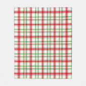 Kerst Flanel Plaid Tartan Design - Wit Fleece Deken (Voorkant)