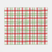 Kerst Flanel Plaid Tartan Design - Wit Fleece Deken (Voorkant (Horizontaal))