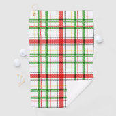Kerst Flanel Plaid Tartan Design - Wit Golfhanddoek (Insitu)