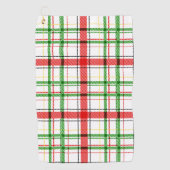 Kerst Flanel Plaid Tartan Design - Wit Golfhanddoek (Voorkant)