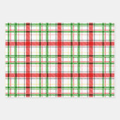 Kerst Flanel Plaid Tartan Design - Wit Inpakpapier Vel (Voorkant)