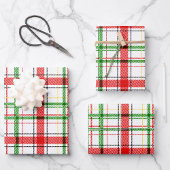 Kerst Flanel Plaid Tartan Design - Wit Inpakpapier Vel