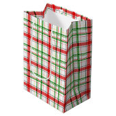 Kerst Flanel Plaid Tartan Design - Wit Medium Cadeauzakje