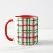 Kerst Flanel Plaid Tartan Design - Wit Mok (Links)