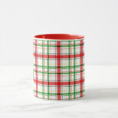 Kerst Flanel Plaid Tartan Design - Wit Mok (Midden)