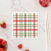 Kerst Flanel Plaid Tartan Design - Wit Servet (Insitu)