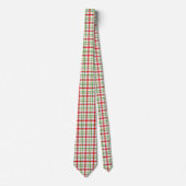 Kerst Flanel Plaid Tartan Design - Wit Stropdas (Voorkant)