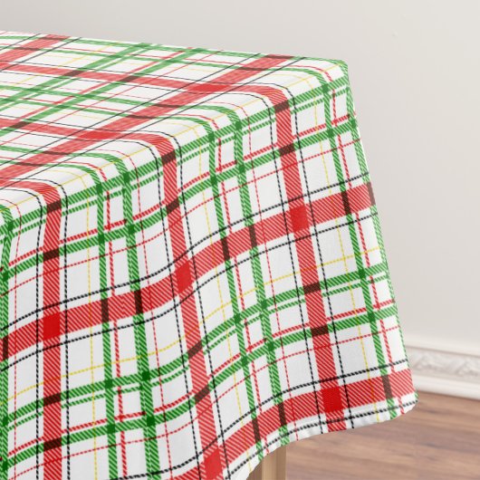 Kerst Flanel Plaid Tartan Design - Wit Tafelkleed