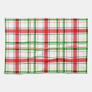 Kerst Flanel Plaid Tartan Design - Wit Theedoek