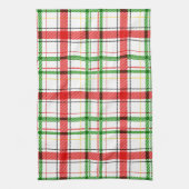 Kerst Flanel Plaid Tartan Design - Wit Theedoek (Verticaal)