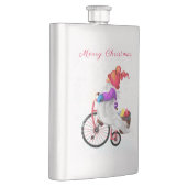 Kerst Flask Gelukkige Gnome met fiets en Gift Flacon (Rechts)