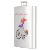 Kerst Flask Gelukkige Gnome met fiets en Gift Flacon (Links)