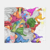 Kerst Fleece Deken Happy Gnome Party (Voorkant (Horizontaal))
