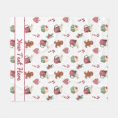 Kerst fleece deken met gemberkoek en warme chocola (Voorkant (Horizontaal))
