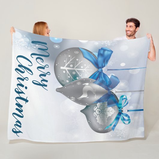 Kerst Fleece Gooi Ornamenten Winter Sneeuwvlok (In situ)