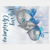 Kerst Fleece Gooi Ornamenten Winter Sneeuwvlok (Voorkant (Horizontaal))