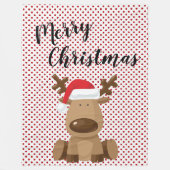 Kerst Fleece Gooi Rendier Polka Dot Polkadot Deken (Voorkant)
