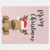 Kerst Fleece Gooi Rendier Polka Dot Polkadot Deken (Voorkant (Horizontaal))